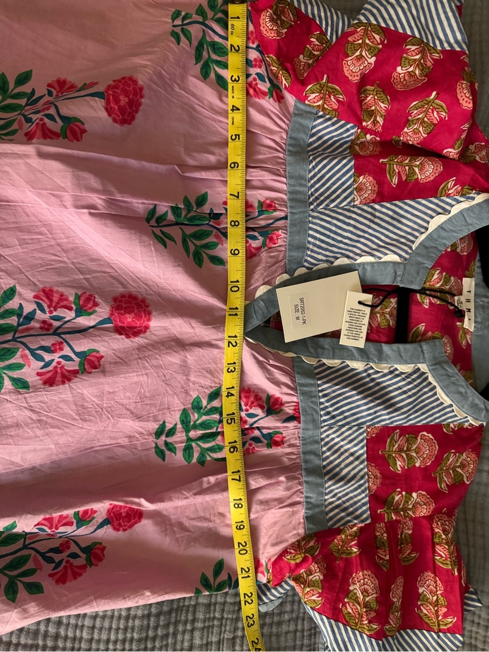 THML Pink Floral Patchwork Folk Print Blouse NWT - Picture 3 of 4
